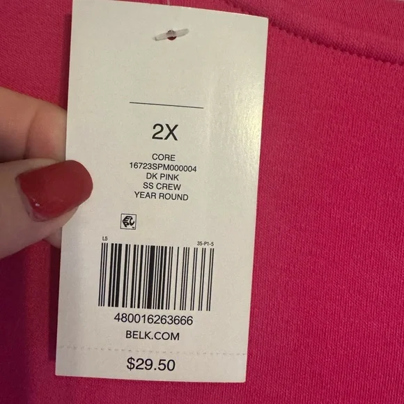 NWT SPRING/SUMMER Pink Short Sleeve Tee PLUS: 2X #B - Picture 8 of 8